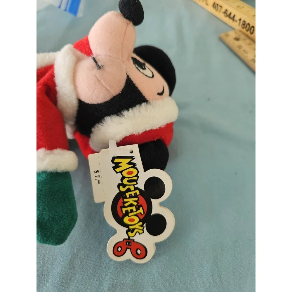 VTG Disney Store Santa Mickey & Minnie Mouse Mini Bean Bag Christmas Plushes